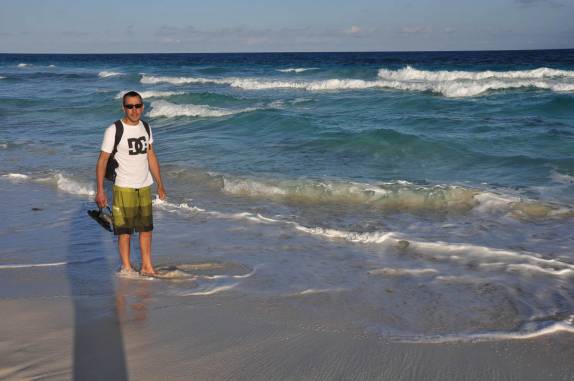 Deliciosa praia na costa leste da ilha de Cozumel, no litotal de Yucatán, no sul do México